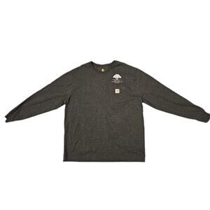 Carharrt Original Fit Long Sleeve T-Shirt Sz XL Gray Drury Landscape Pocket Work